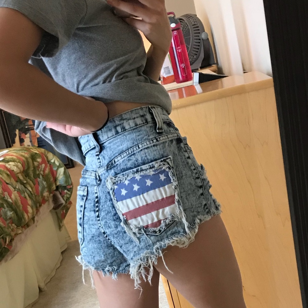 American Flag High Waisted Booty Shorts